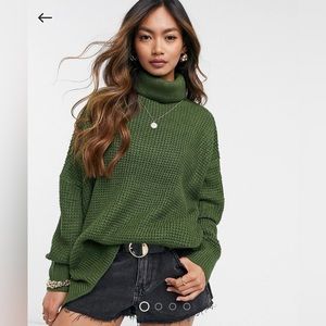 Vero Moda Waffle Sweater with Roll Neck